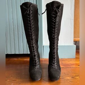 Prada suede lace-up boots sz 40